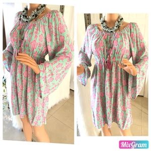 Angela Moore Carly Bell Angel Sleeves Dress SZ M